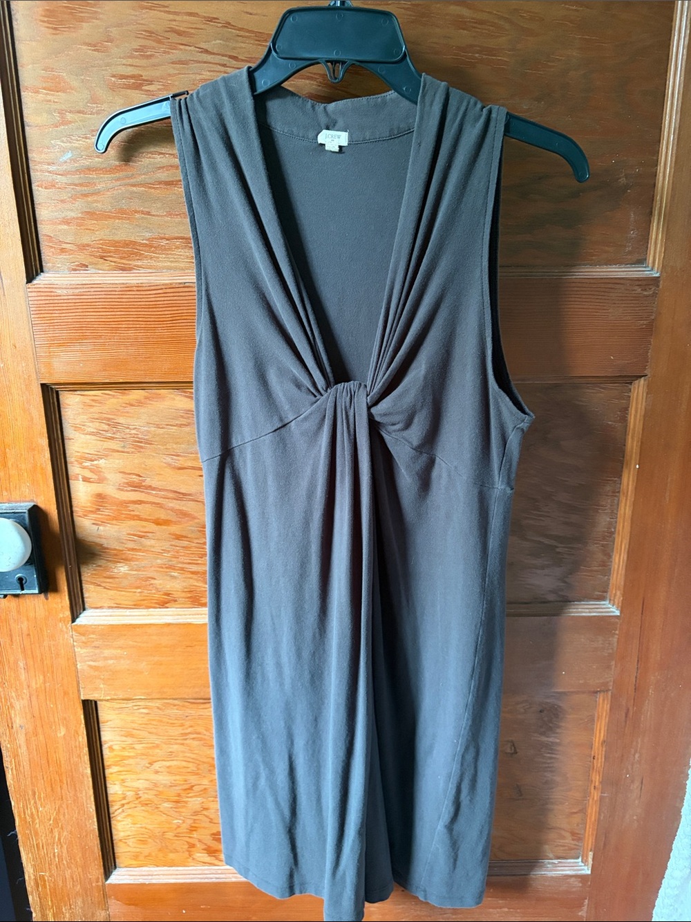 Sleeveless Twist-Front Grey Dress